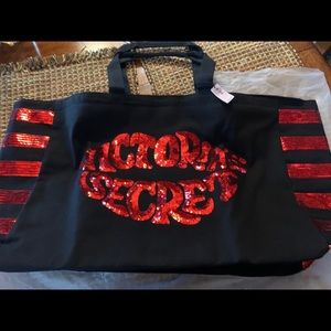 NWT Victoria’s Secret Sequin Bag Tote Zips